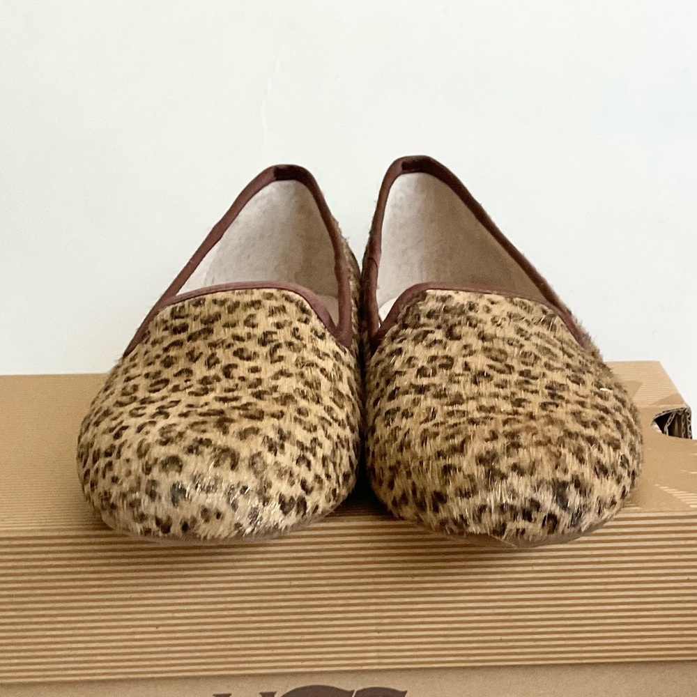 UGG ALLOWAY METALLIC LEOPARD CALF HAIR Ballet Flats Shoes NEW - Picture 6 of 15